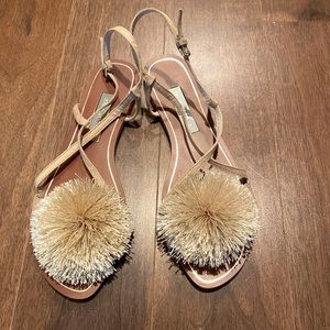 Zara Pom Pom Sandals